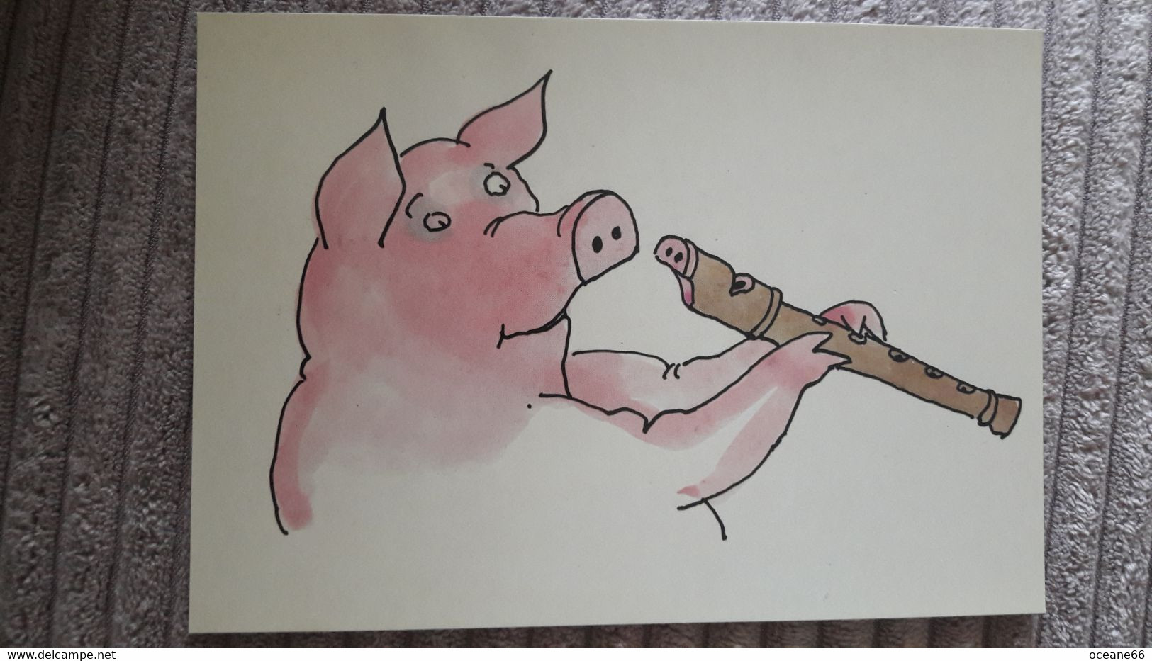 Tomi Ungerer 1983 Cartoon 172/01 Cochon Flute - Ungerer