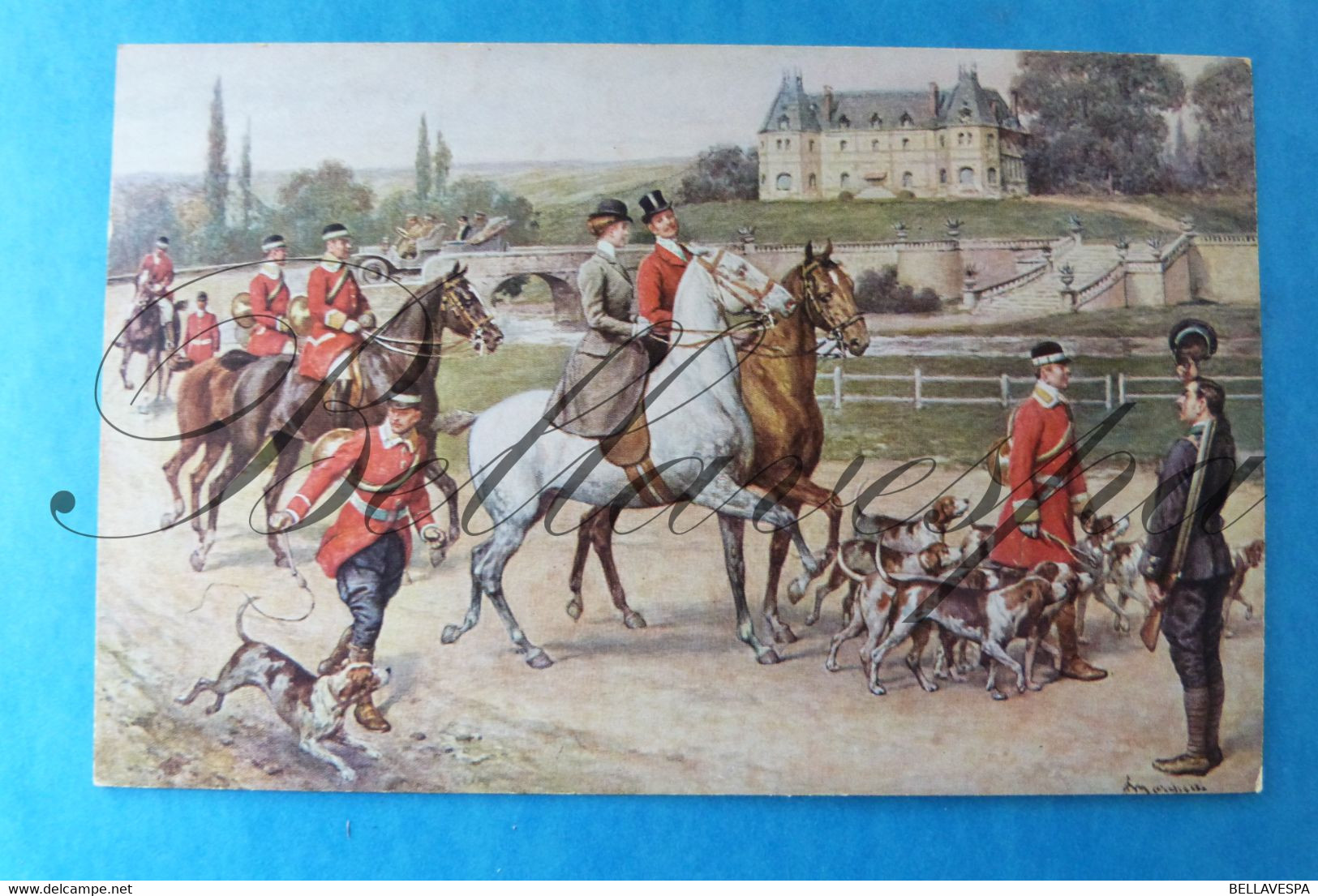 T.S.N. Serie 1213 Cheval  Fox Hunting Vossenjacht Victorian Style; Edit Theo Stroefer Nürnberg Litho - Caza