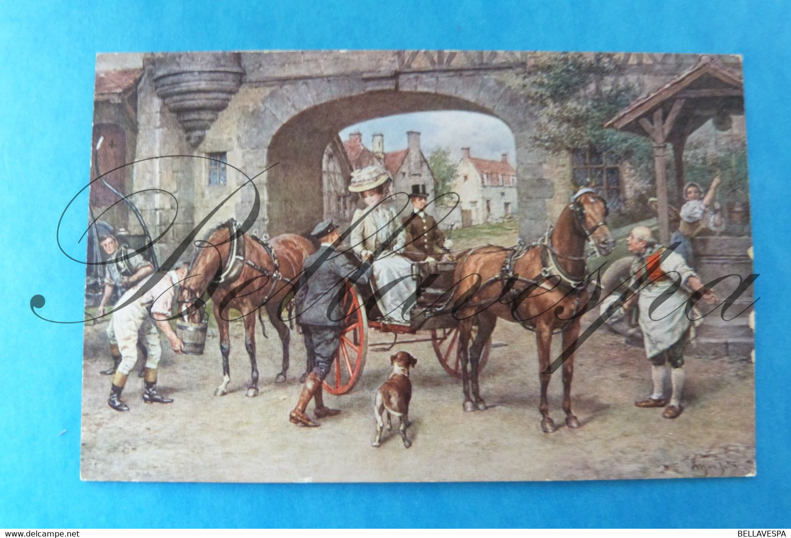 T.S.N. Serie 1211 Cheval  Attelage Victorian Style , Edit Theo Stroefer Nürnberg Litho - Chasse