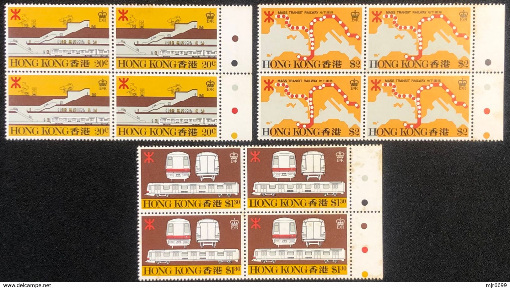 HONG KONG 1978 + 1979 2 SETS IN CORNER B\4, TONING - Unused Stamps