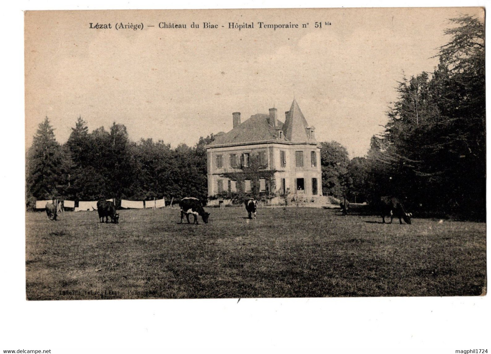 Cpa (09)-lèzat  Chateau Du Biac  Hopital   Temporaire  N 51 - Lezat Sur Leze