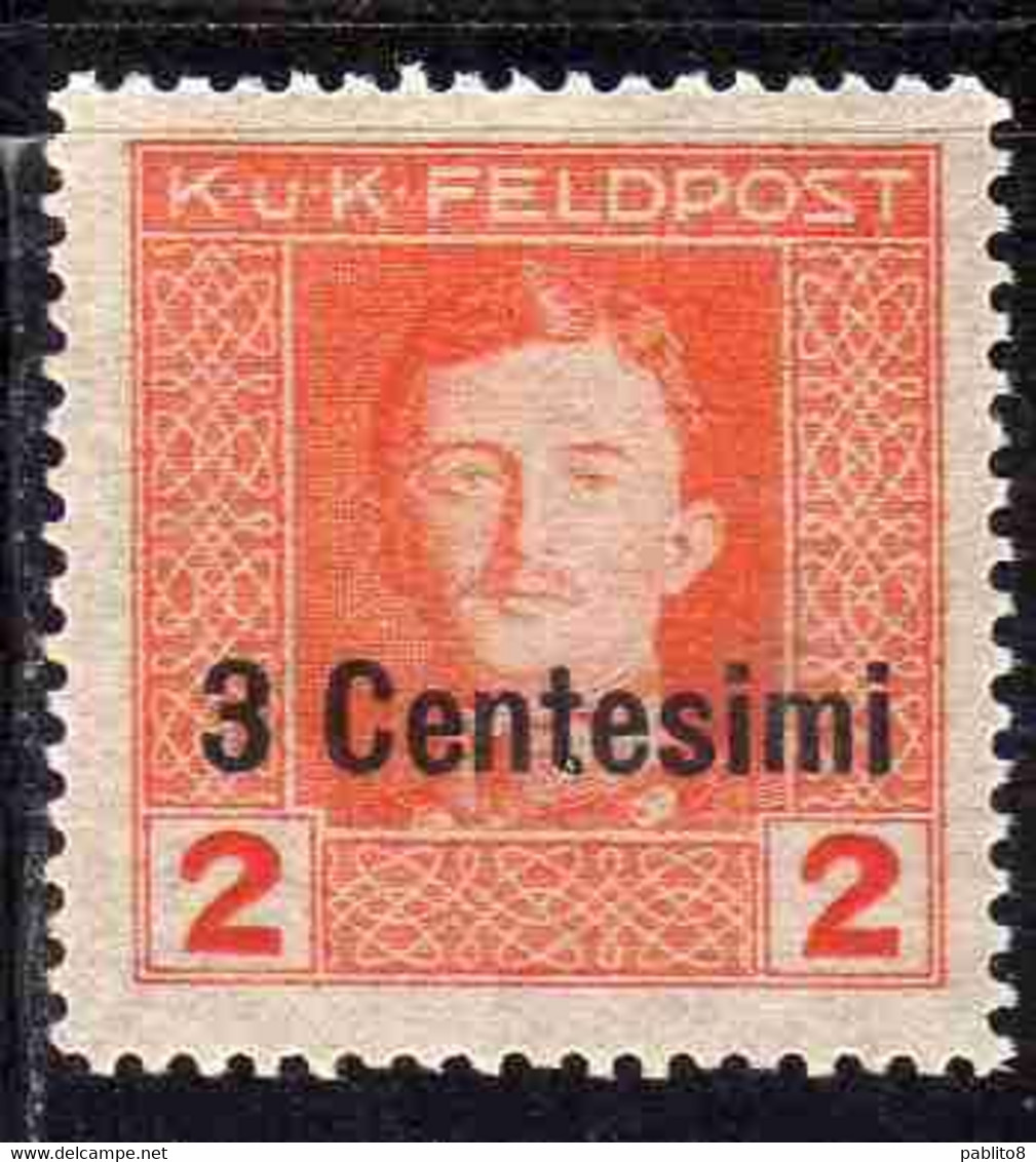 AUSTRIAN OCCUPATION OCCUPAZIONE AUSTRIACA 1917 1918 IMPERATORE EMPEROR CARL I CARLO CENT. 3c Su 2h MNH - Occ. Autrichienne