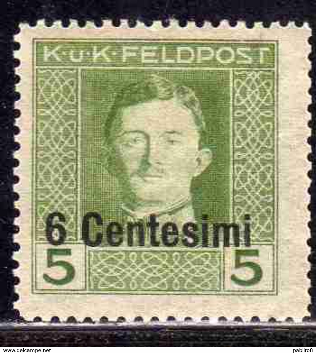 AUSTRIAN OCCUPATION OCCUPAZIONE AUSTRIACA 1917 1918 IMPERATORE EMPEROR CARL I CARLO CENT. 6c Su 5h USED USATO OBLITERE' - Oest. Besetzung