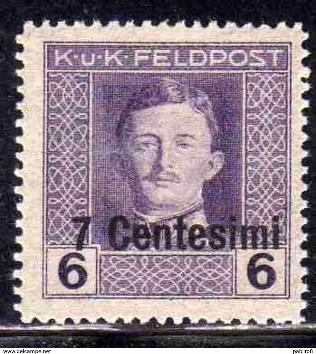 AUSTRIAN OCCUPATION OCCUPAZIONE AUSTRIACA 1917 1918 IMPERATORE EMPEROR CARL I CARLO CENT. 7c Su 6h MNH - Oest. Besetzung