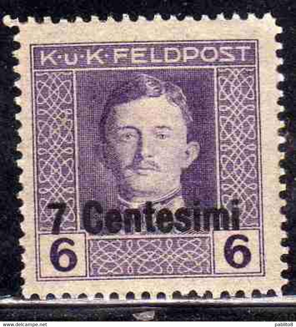 AUSTRIAN OCCUPATION OCCUPAZIONE AUSTRIACA 1917 1918 IMPERATORE EMPEROR CARL I CARLO CENT. 7c Su 6h MH - Occ. Autrichienne