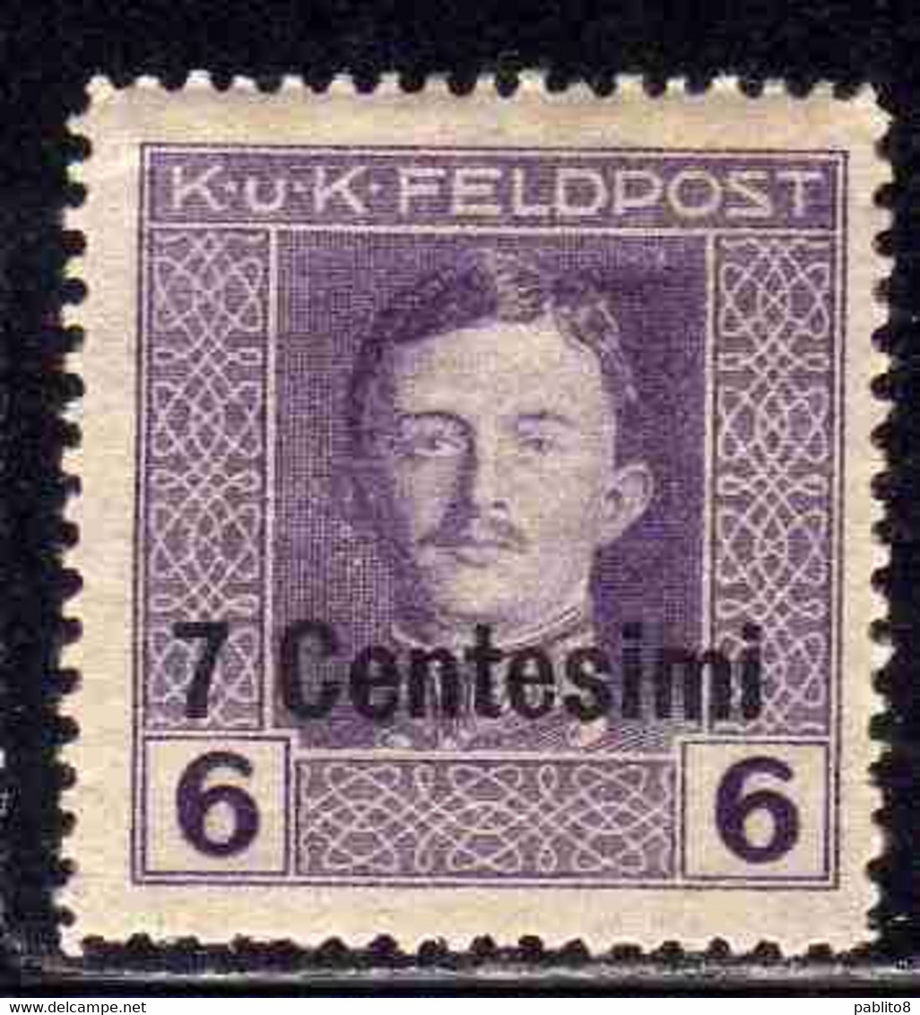 AUSTRIAN OCCUPATION OCCUPAZIONE AUSTRIACA 1917 1918 IMPERATORE EMPEROR CARL I CARLO CENT. 7c Su 6h MH - Oest. Besetzung