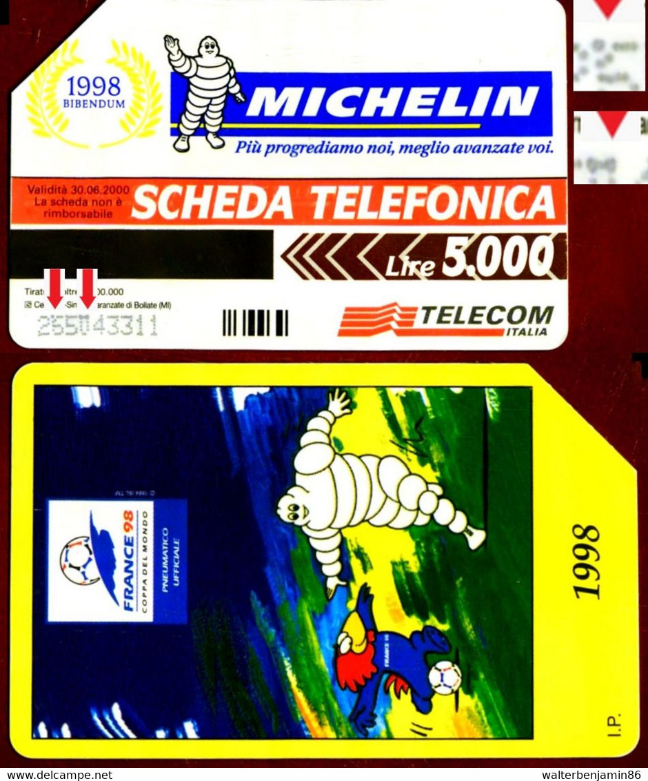 G 813 C&C 2894 SCHEDA TELEFONICA USATA MICHELIN FRANCE 1998 VARIANTE PUNTI OCR - Erreurs & Variétés