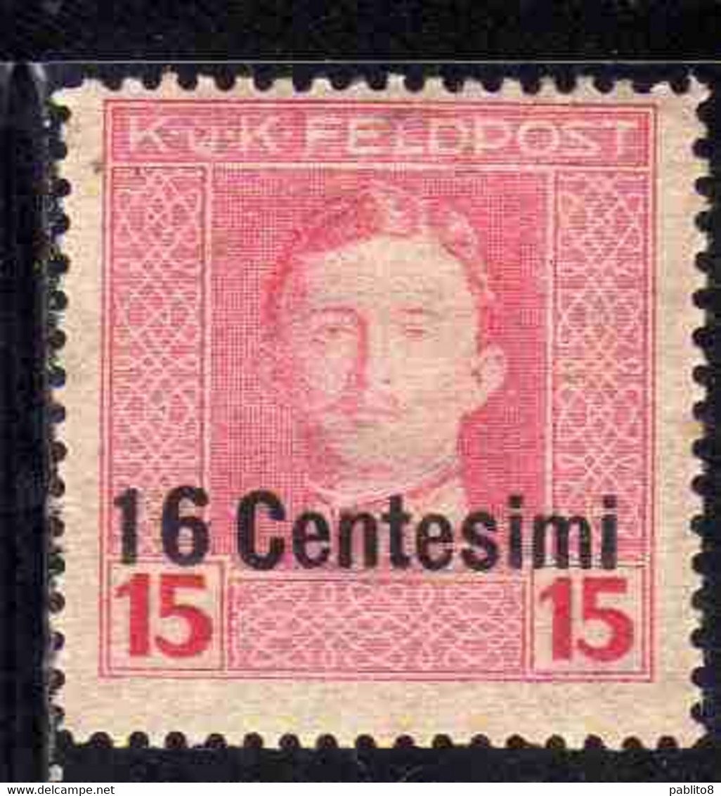 AUSTRIAN OCCUPATION OCCUPAZIONE AUSTRIACA 1917 1918 IMPERATORE EMPEROR CARL I CARLO CENT. 16c Su 15h MNH - Oostenrijkse Bezetting