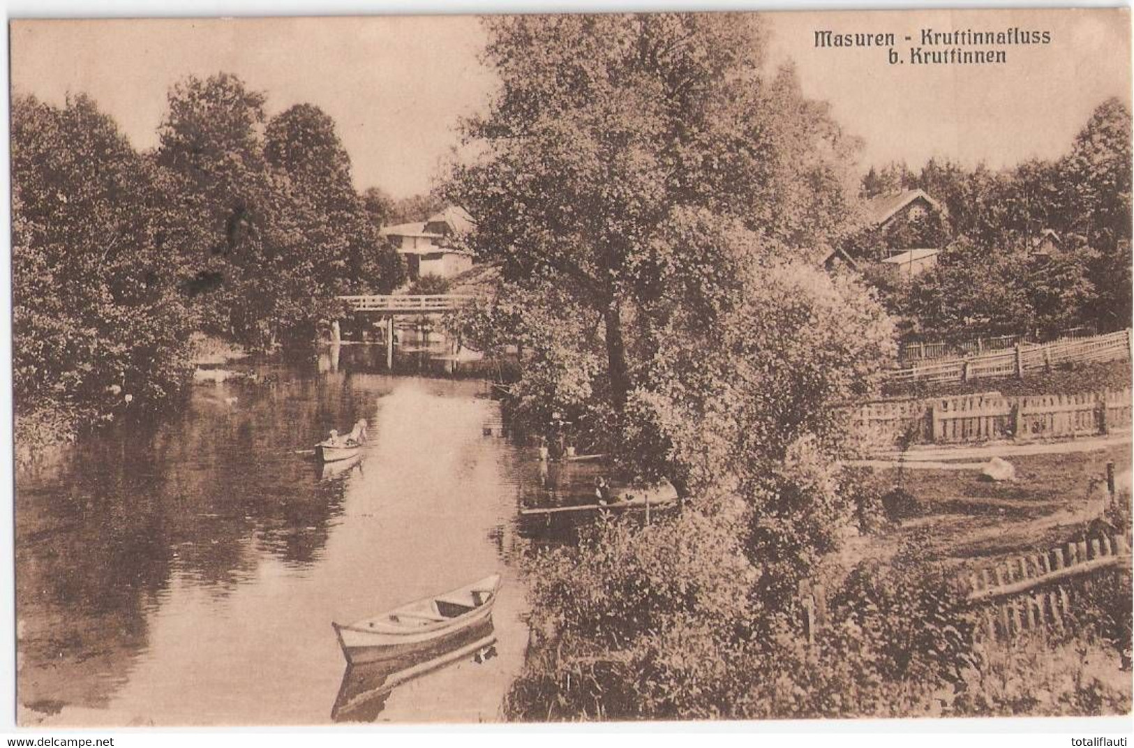 KRUTINNEN Ostpreussen Krutyn Masuren Fluss Belebt Ruder Boote 1.9.1927 Gelaufen - Ostpreussen