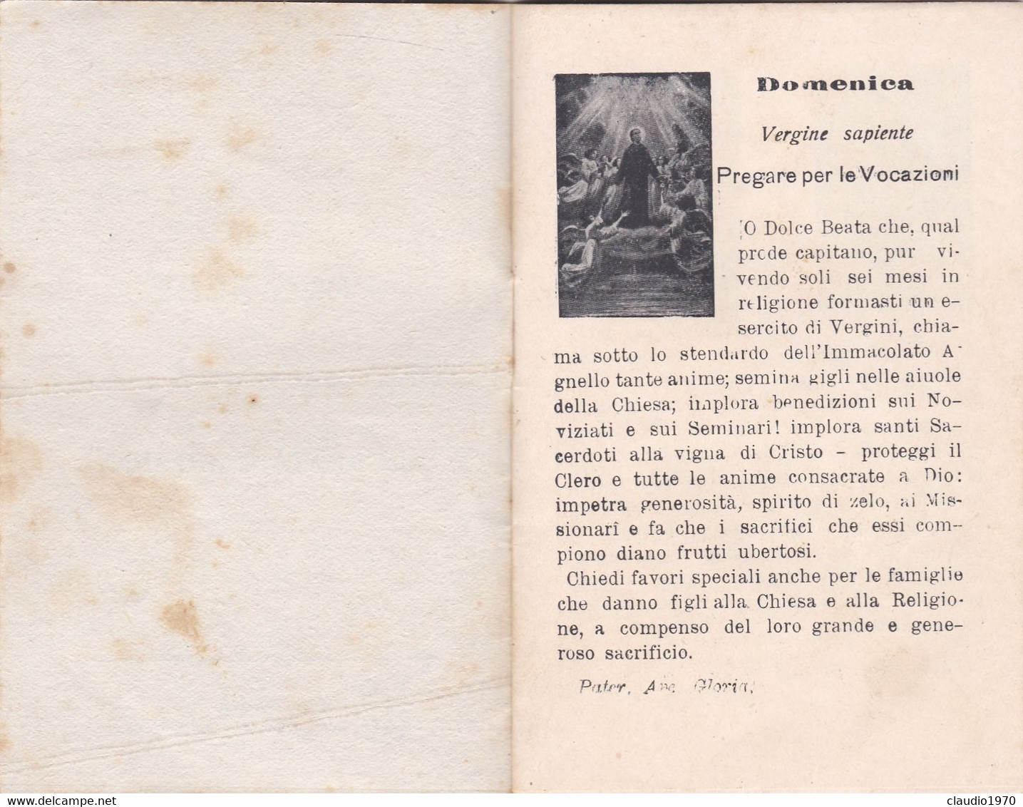 LIBRETTO  - RELIGIONE - PREGHIERE PER OGNI GIORNO DELLA SETTIMANA ALLA BEATA CAPITANIO - 1928 - Religione