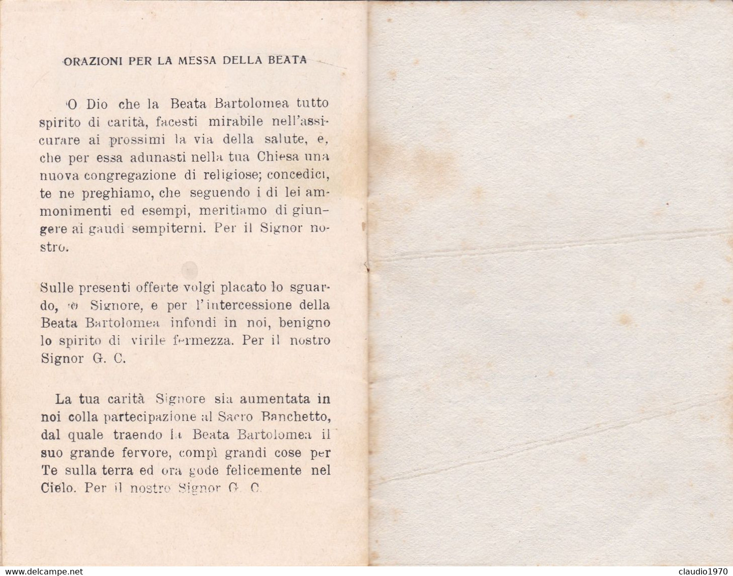 LIBRETTO  - RELIGIONE - PREGHIERE PER OGNI GIORNO DELLA SETTIMANA ALLA BEATA CAPITANIO - 1928