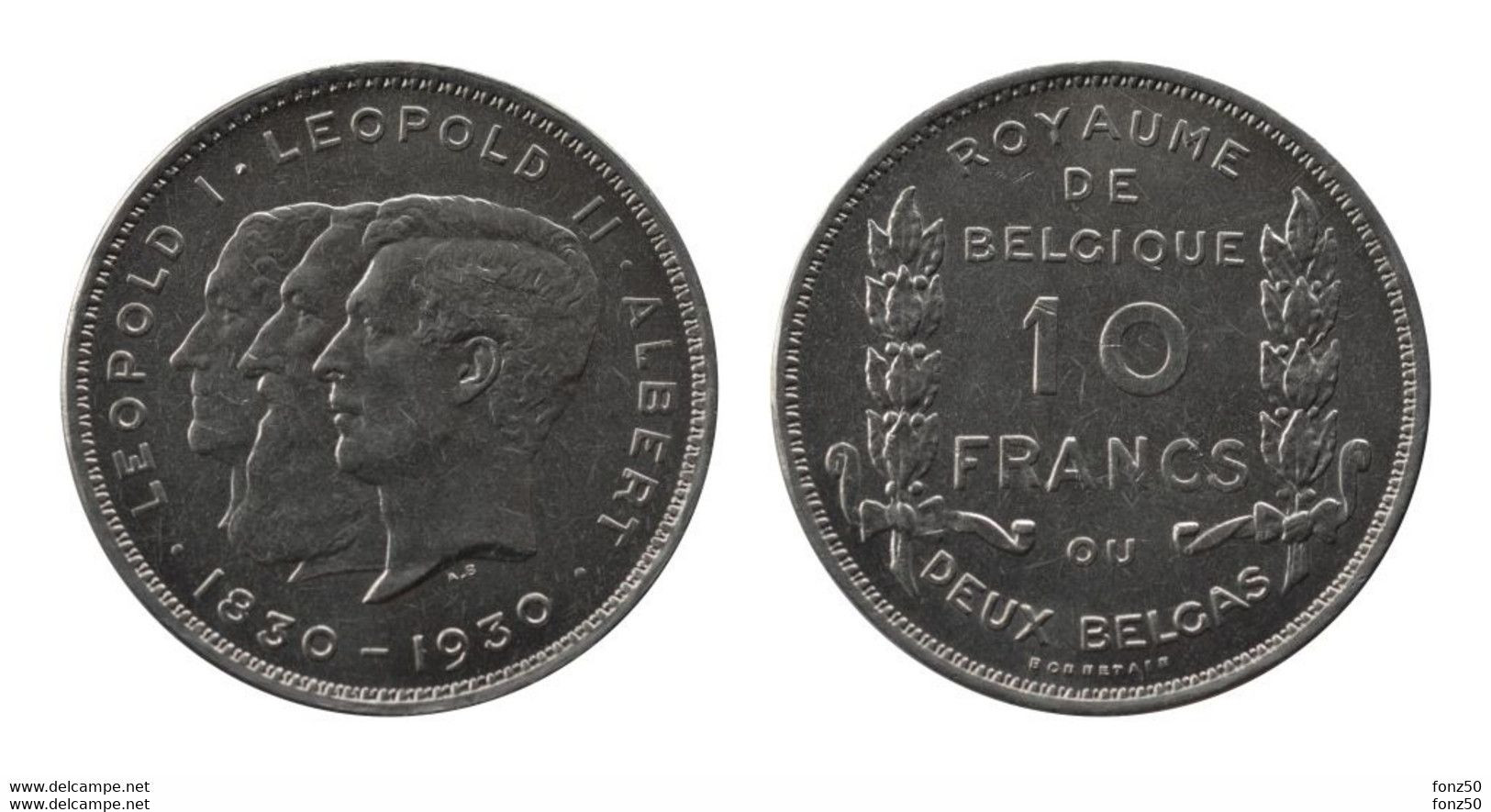 ALBERT I * 10 Frank / 2 Belga 1930 Frans  Pos B * Prachtig  * Nr 10596 - 10 Frank & 2 Belgas