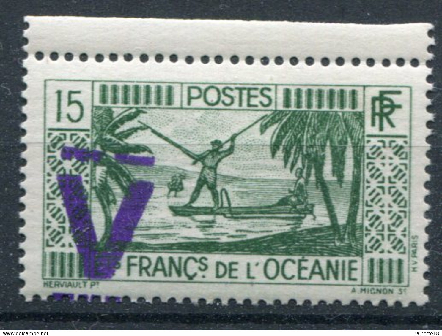 Océanie   90 **   Surchargé V - Unused Stamps