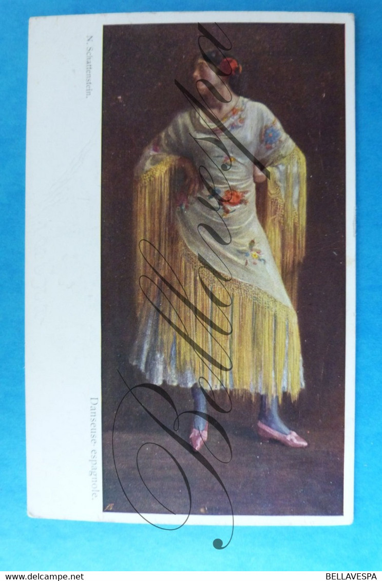 Carte Viennoise. N° 1056. Illustrateur N.Schattenstein. Danseuse Espagnole. - Women