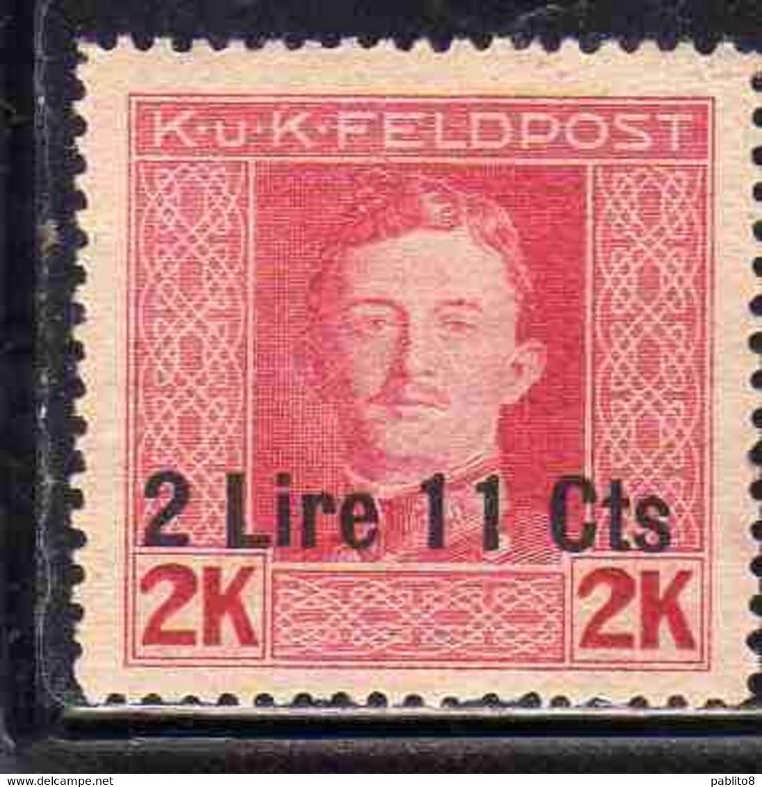 AUSTRIAN OCCUPATION OCCUPAZIONE AUSTRIACA 1917 1918 IMPERATORE EMPEROR CARL I CARLO LIRE 2,11 Su 2k MH - Austrian Occupation