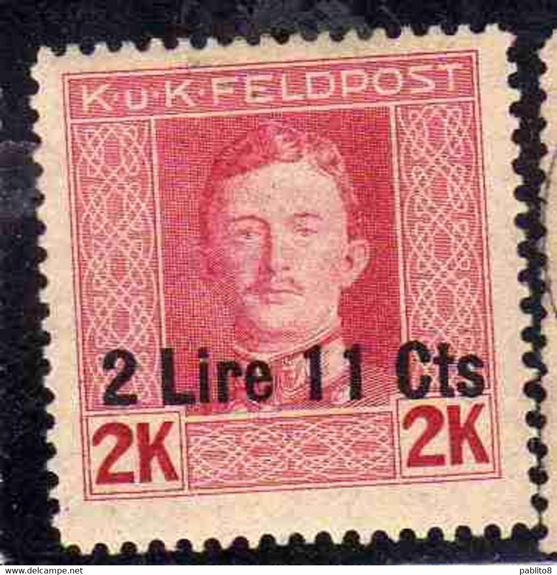 AUSTRIAN OCCUPATION OCCUPAZIONE AUSTRIACA 1917 1918 IMPERATORE EMPEROR CARL I CARLO LIRE 2,11 Su 2k MNH - Oostenrijkse Bezetting