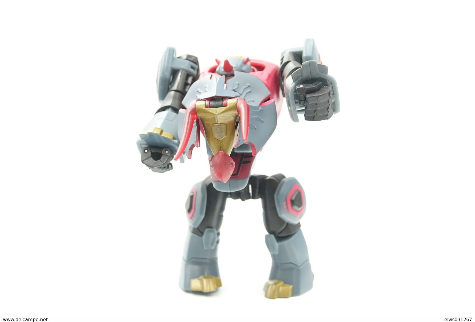 Vintage ACTION FIGURE TRANSFORMERS :  Animated Deluxe Dinobot Snarl Triceratops Dinosaur - Original Hasbro Tomy 2007 - - Action Man