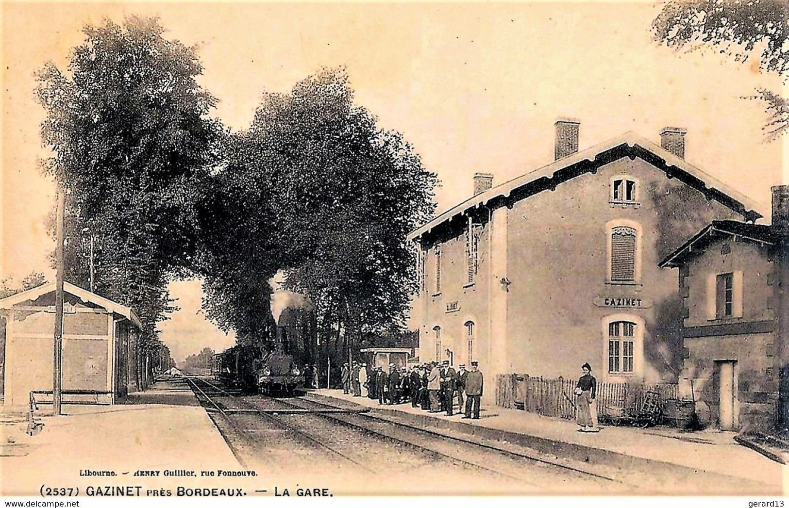 33 Gironde GAZINET Proche BORDEAUX Arrivée Du Train En Gare 1907 TBE - Altri & Non Classificati