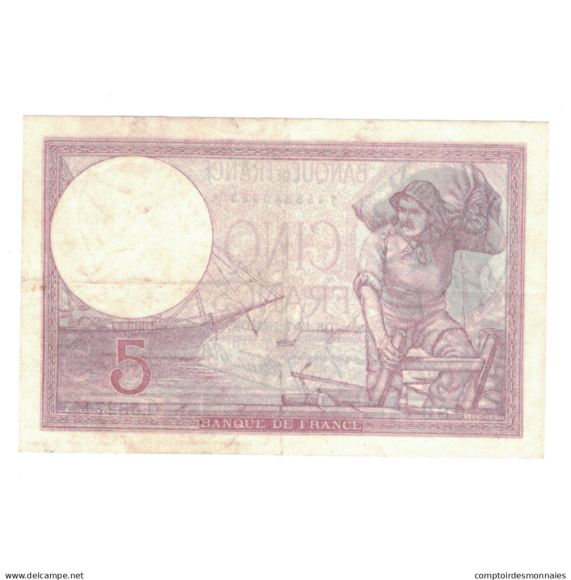 France, 5 Francs, Violet, 1939, Q.58274, TTB, Fayette:4.1, KM:83 - 5 F 1917-1940 ''Violet''