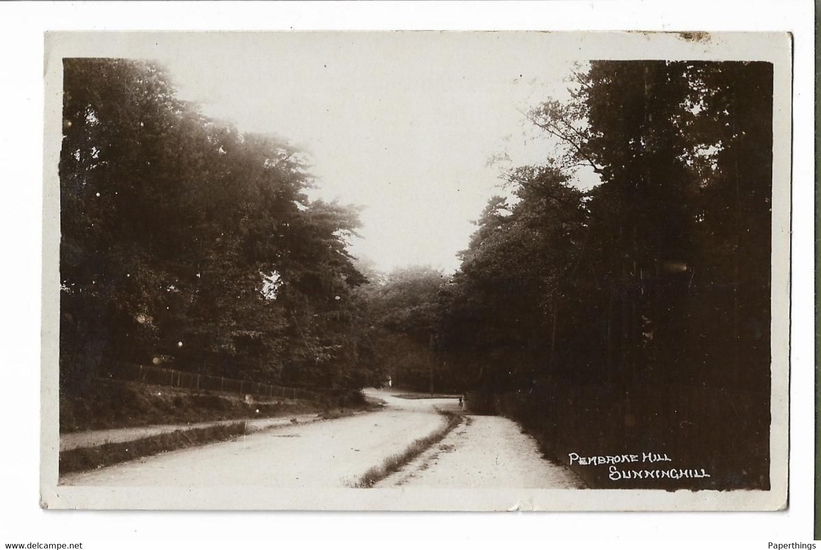 Real Photo Postcard, Berkshire, Sunninghill, Pembroke Hill. Road, Path, Landscape, 1913. - Windsor