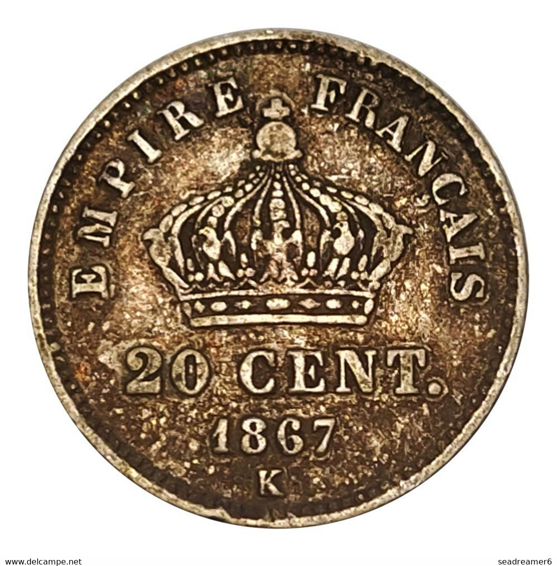 Pièce D'argent - 20 Centimes Napoléon III 1867 K Bordeaux - 20 Centimes