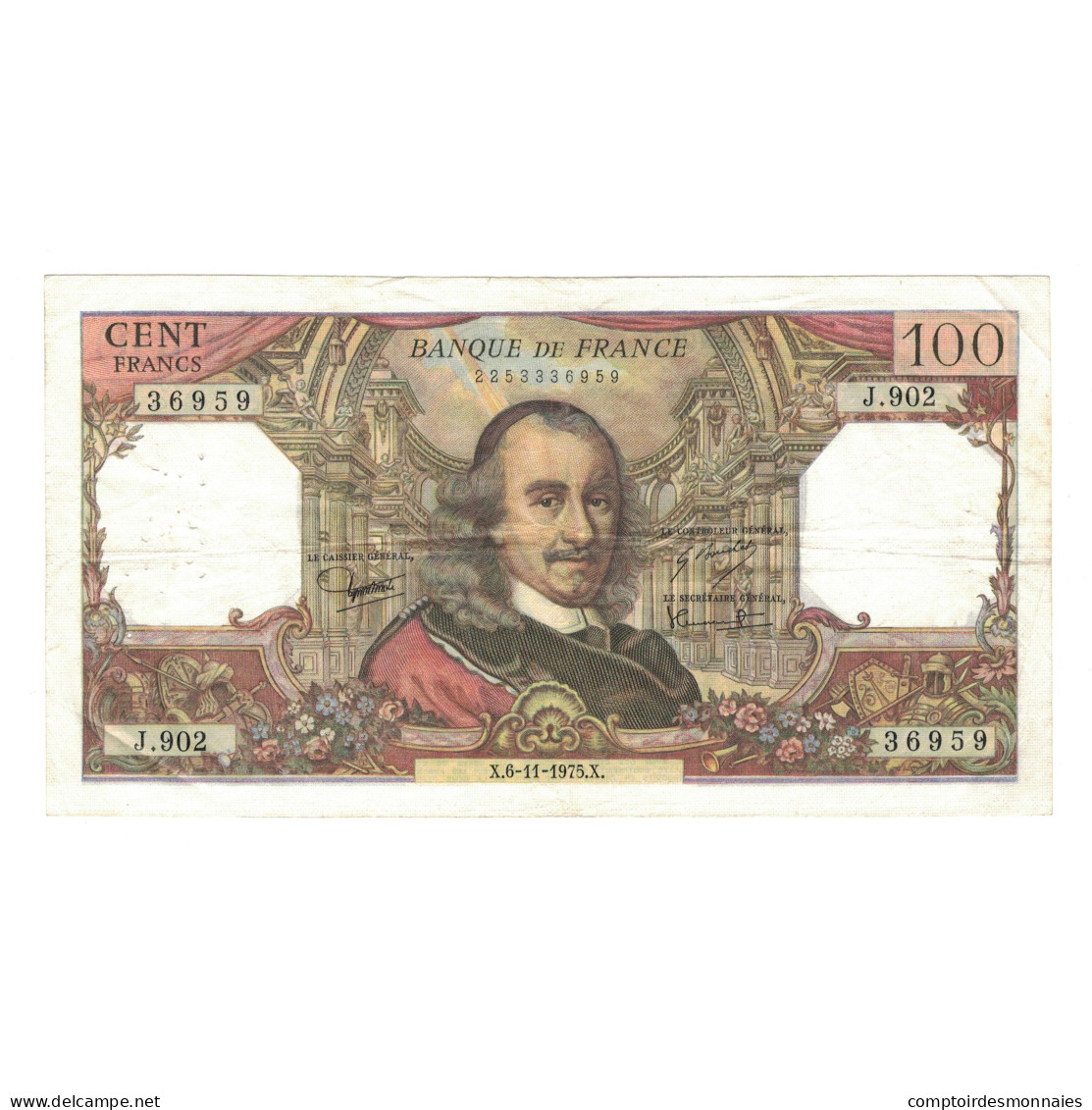 France, 100 Francs, Corneille, 1975, J.902, TB+, Fayette:65.50, KM:149e - 100 F 1964-1979 ''Corneille''