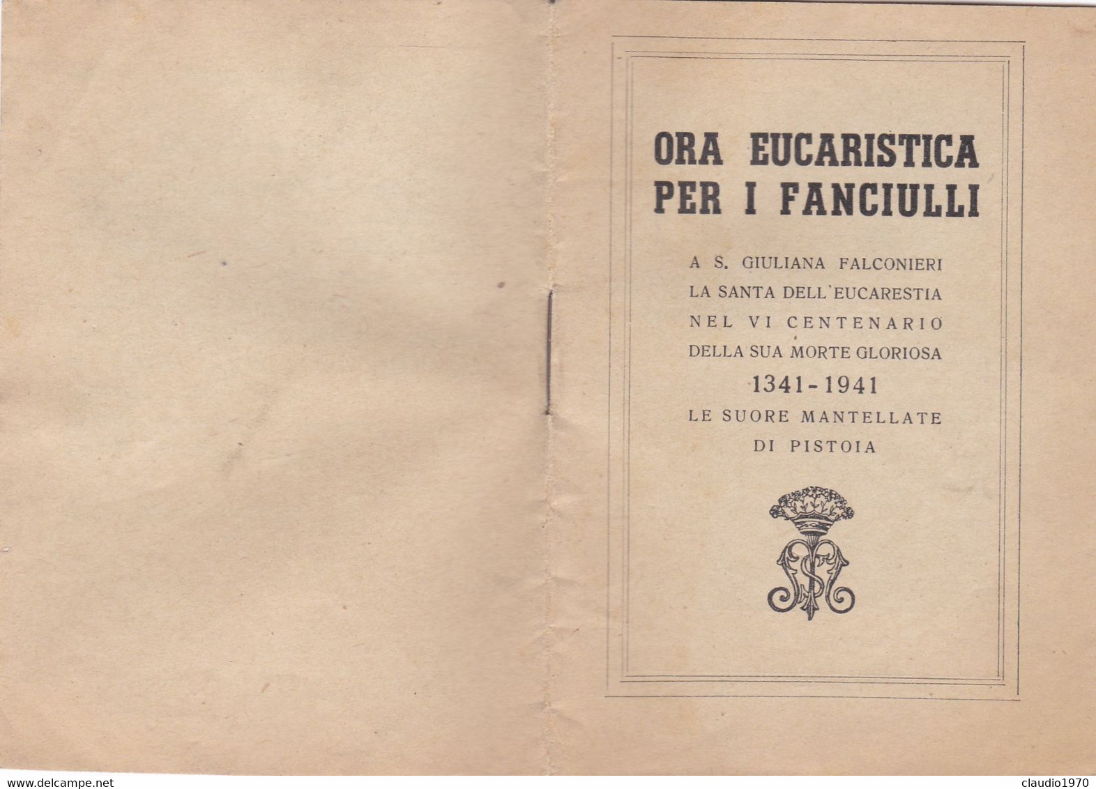 LIBRETTO  - RELIGIONE - ORA EUCARISTICA PER I FANCIULLI - 1341 - 1941 - Religione