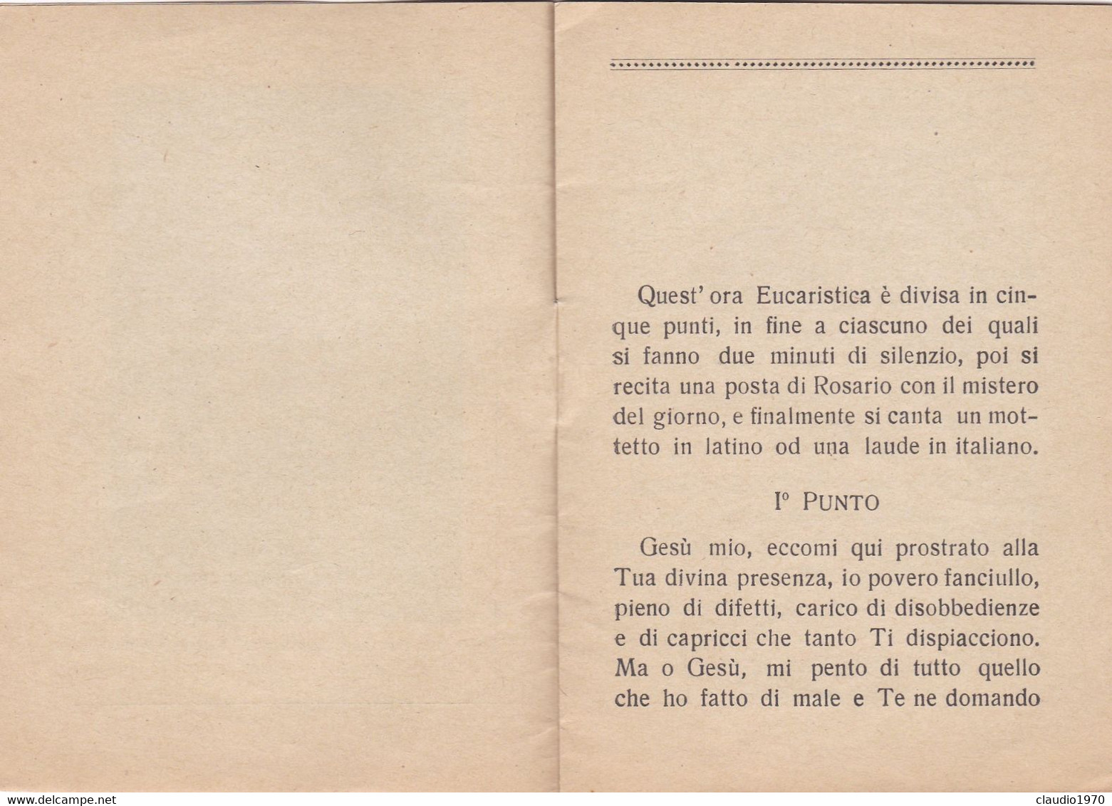 LIBRETTO  - RELIGIONE - ORA EUCARISTICA PER I FANCIULLI - 1341 - 1941 - Religione