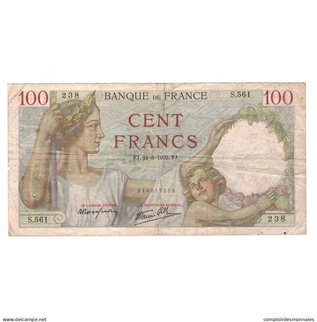 France, 100 Francs, Sully, 1939, S.561, TB+, Fayette:26.5, KM:94 - 100 F 1939-1942 ''Sully''