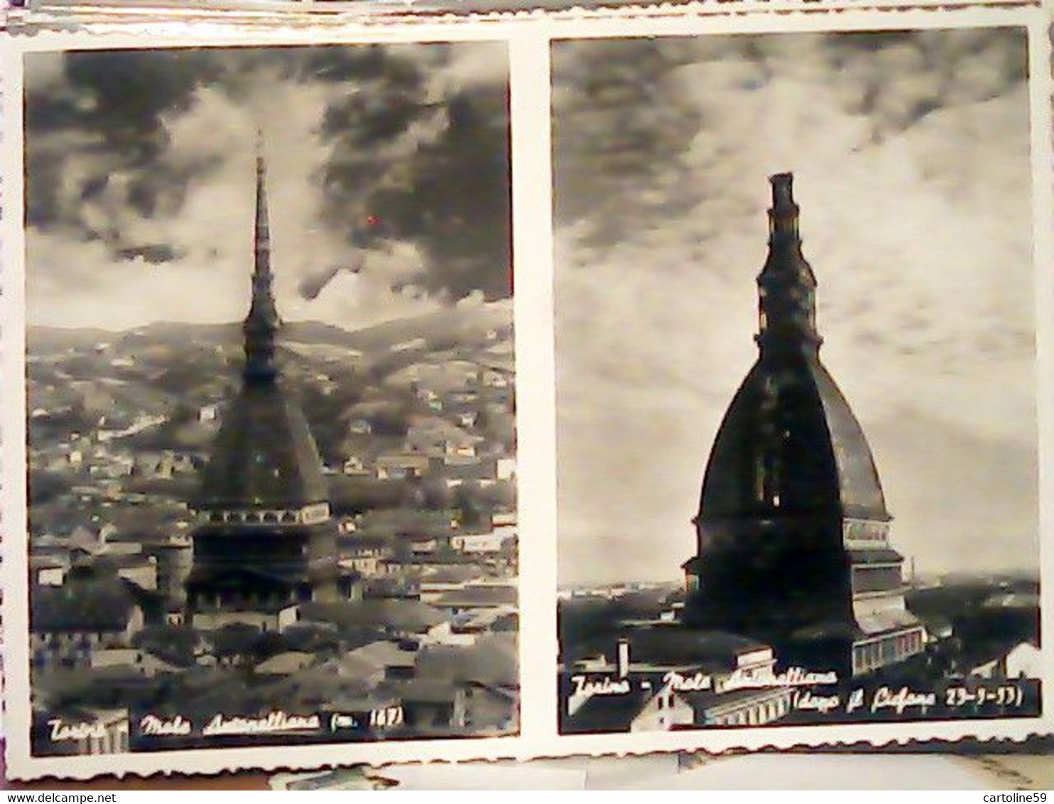 TORINO MOLE ANTONELLIANA PRIMA E DOPO IL CICLONE VB1953  IR9371 - Mole Antonelliana