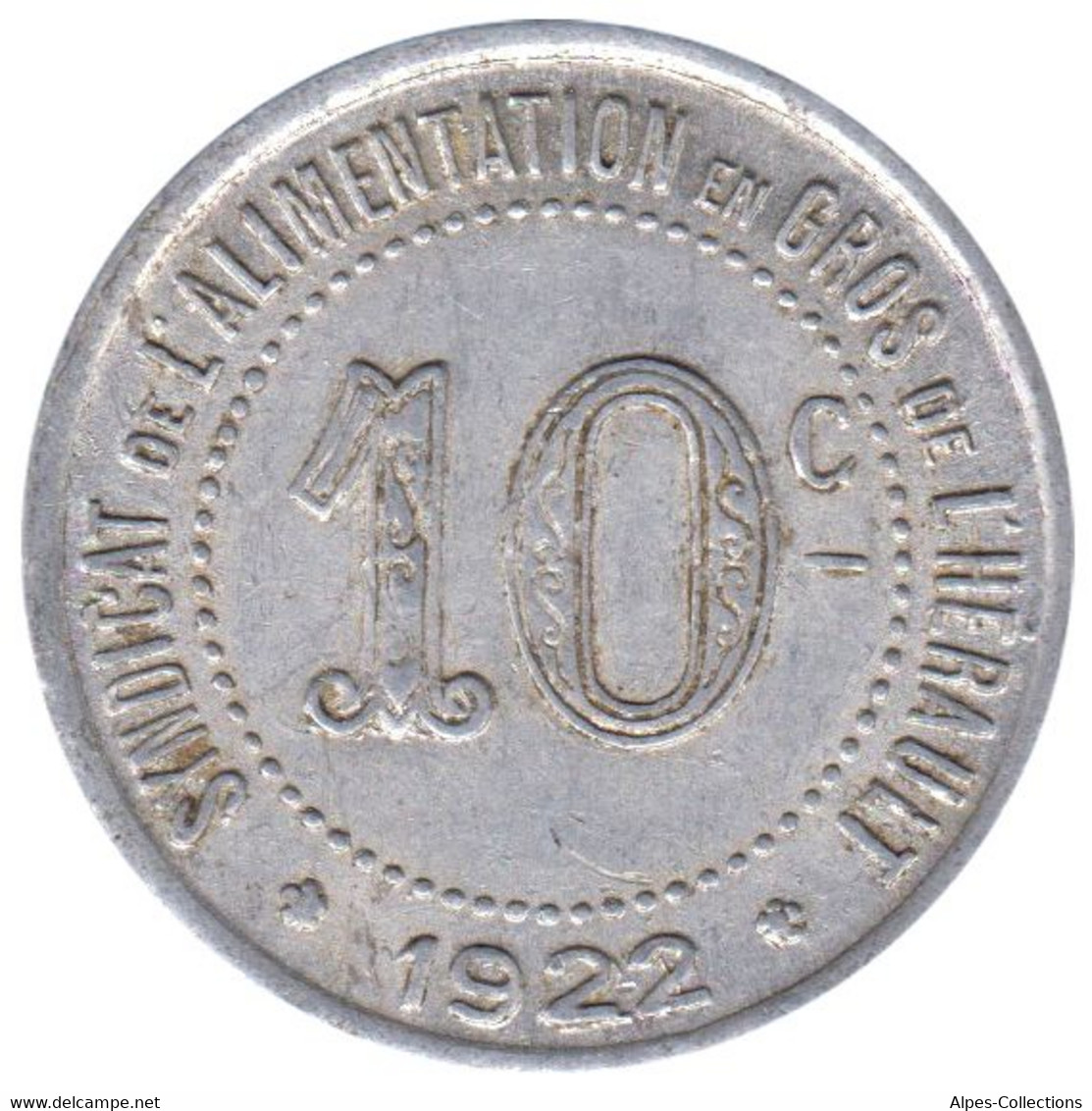 HERAULT - 03.06 - Monnaie De Nécessité - 10 Centimes 1922 - Monétaires / De Nécessité