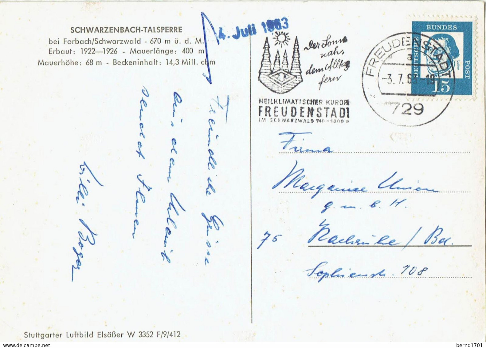 Germany - Schwarzenbach Talsperre # Ansichtskarte Gebraucht / View Card Used (X1466) - Forbach