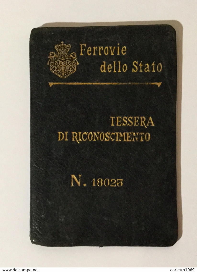 FERROVIE DELLO STATO - TESSERA DI RICONOSCIMENTO EMISSIONE ANNO 1924 - Historical Documents