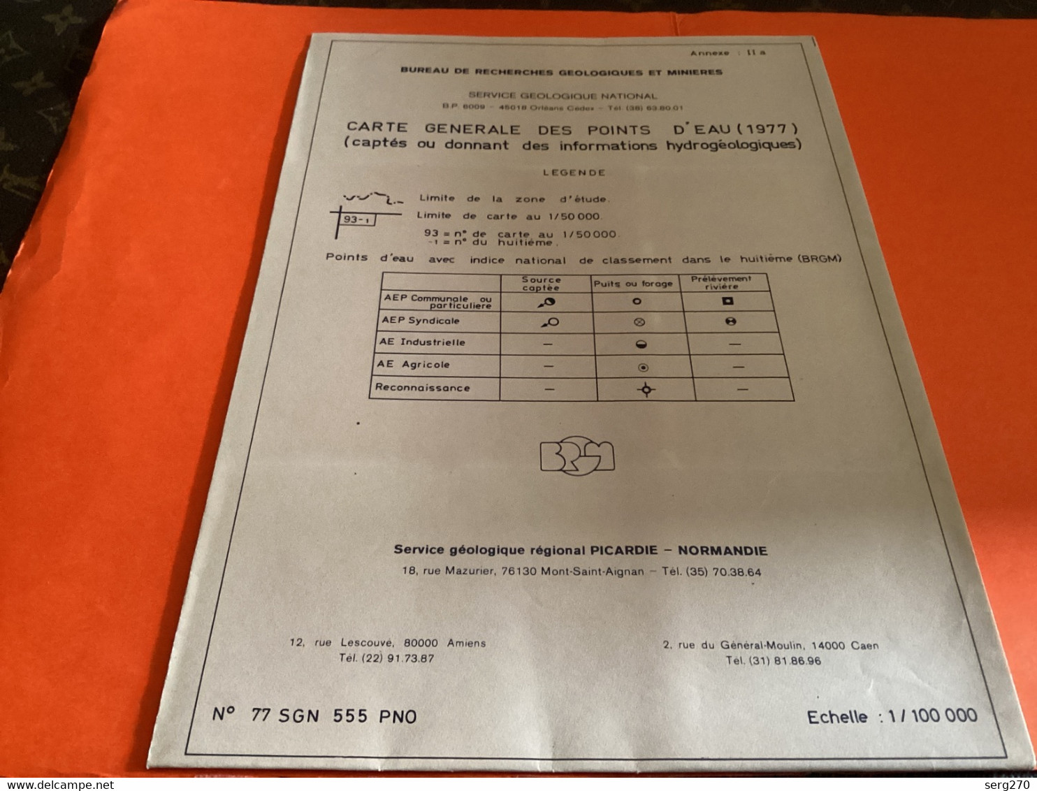 BUREAU DE RECHERCHES GEOLOGIQUES ET MINIERES SERVICE GEOLOGIQUE NATIONAL - Topographical Maps