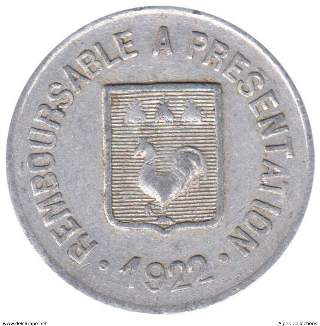 MAZAMET - 04.02 - Monnaie De Nécessité - 5 Centimes 1922 - Alquier Frères - Monétaires / De Nécessité