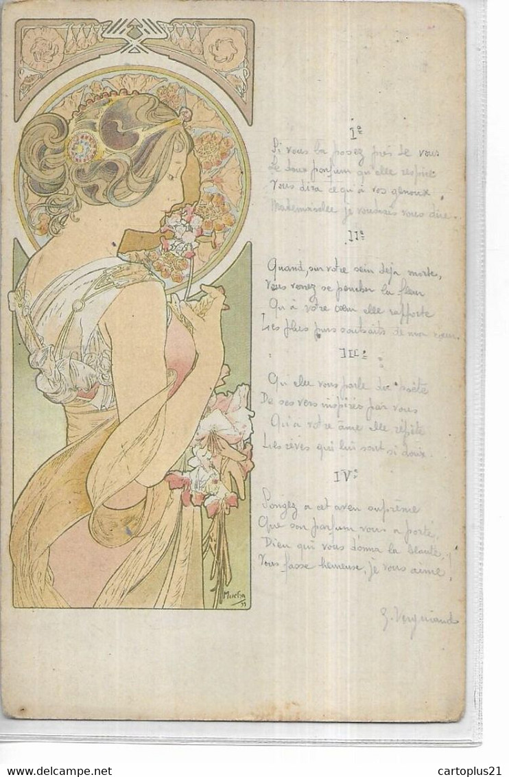 MUCHA  FEMME ET PRIMEVERE  2 CHOIX - Mucha, Alphonse