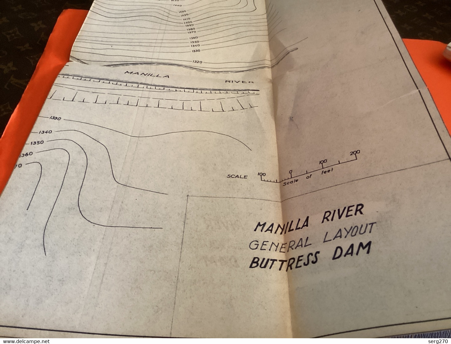 Plan Topographique Dessin  Du Barrage Manille Dam S Dam Site  Australia 1969  MANILLA RIVER DAM - Arbeitsbeschaffung