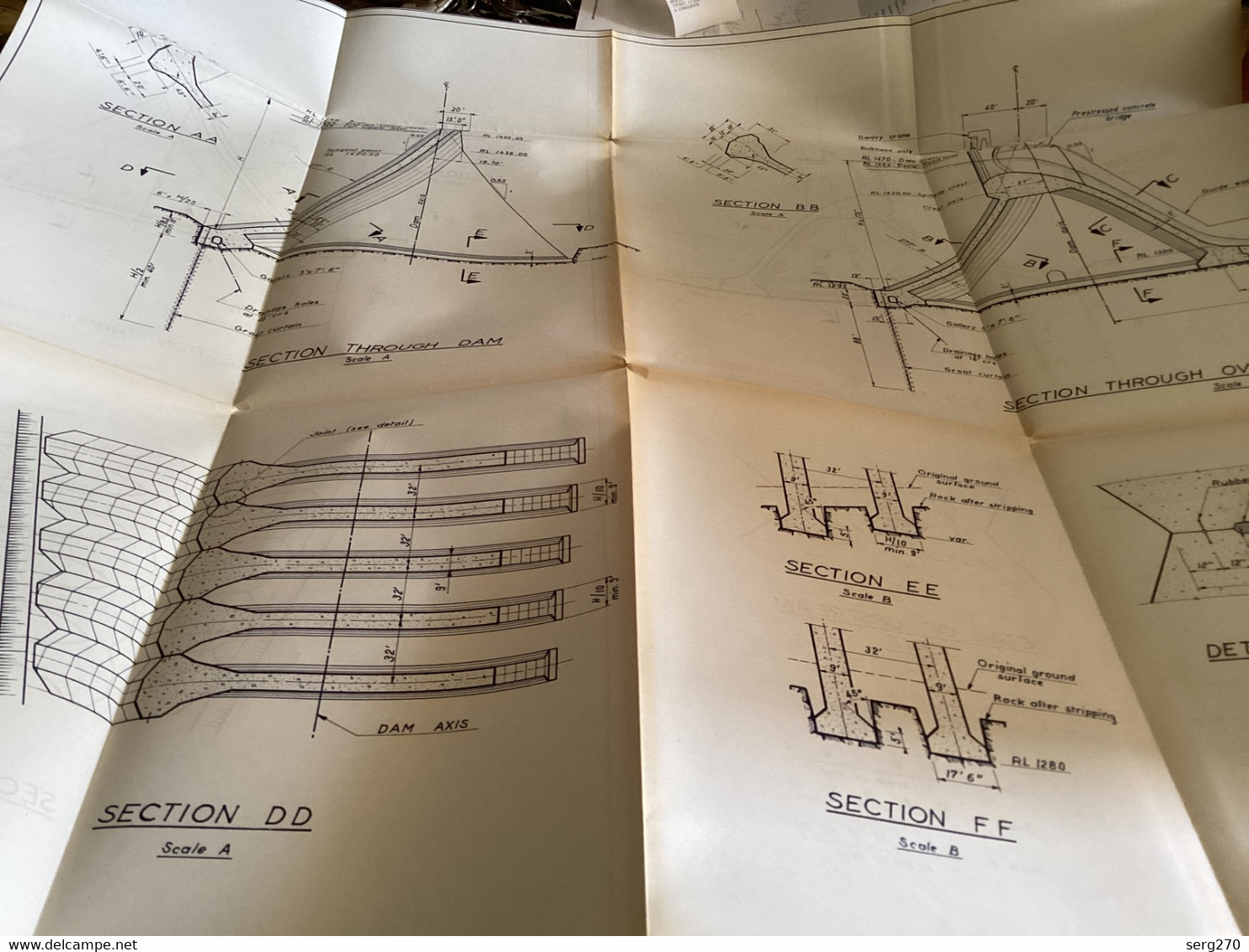 Plan Topographique Dessin  Du Barrage Manille Dam S Dam Site  Australia 1969  MANILLA RIVER DAM - Publieke Werken