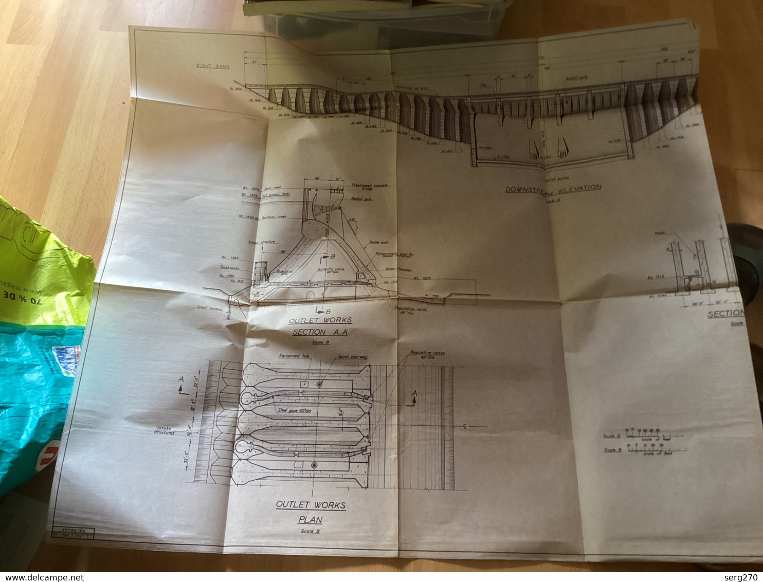 Plan Topographique Dessin  Du Barrage Manille Dam S Dam Site  Australia 1969  MANILLA RIVER DAM - Obras Públicas