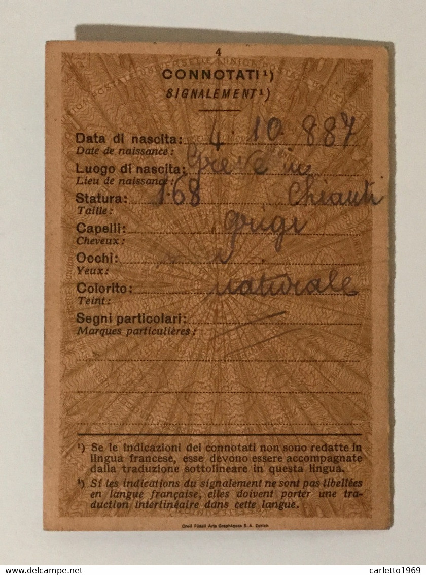 AMMINISTRAZIONE DELLE POSTE - TESSERA DI RICONOSCIMENTO  ANNO 1956 - Historical Documents