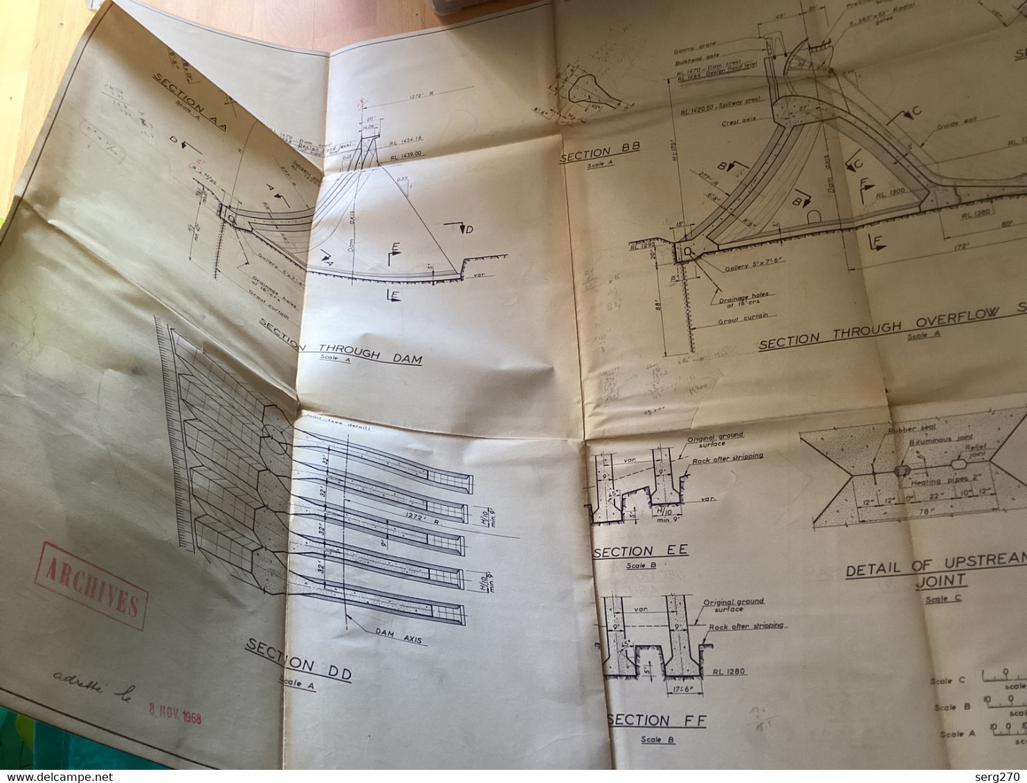 Plan Topographique Dessin  Du Barrage Manille Dam S Dam Site  Australia 1969  MANILLA RIVER DAM - Public Works