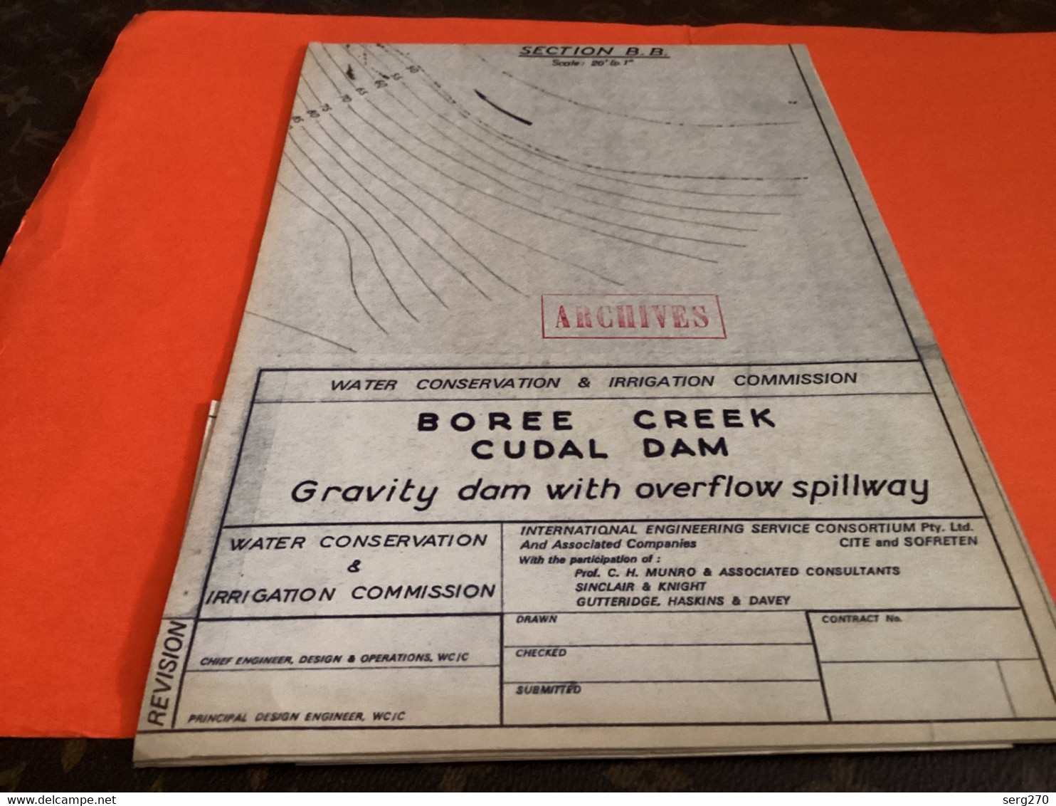 Plan   Boree Creek Caudal Dam  Gravity Dam With Overflow Spillway   Australie Australia) Barrage Archives - Opere Pubbliche