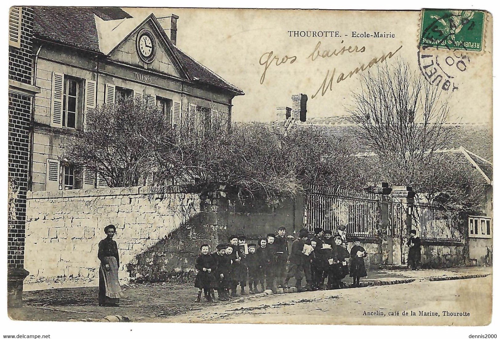 THOUROTTE (60) - Ecole Mairie - BELLE ANIMATION - Ed. Ancelin, Café De La Marine, Thourotte - Thourotte