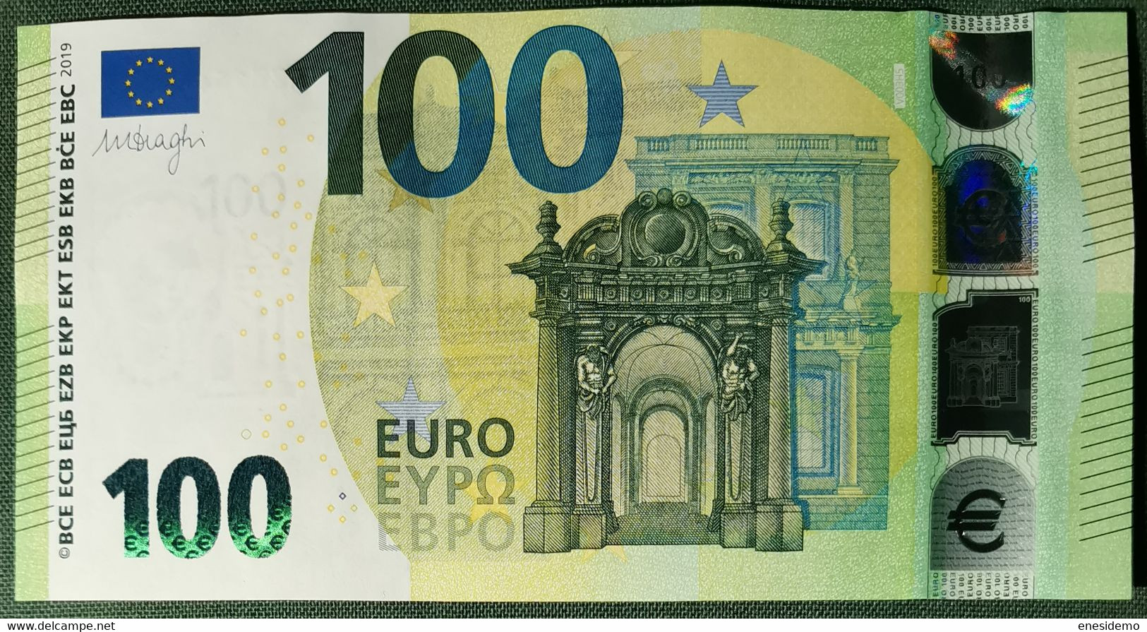100 EURO SPAIN 2019  DRAGHI V003H5 VA SC UNC. LAST POSITION PERFECT - 100 Euro