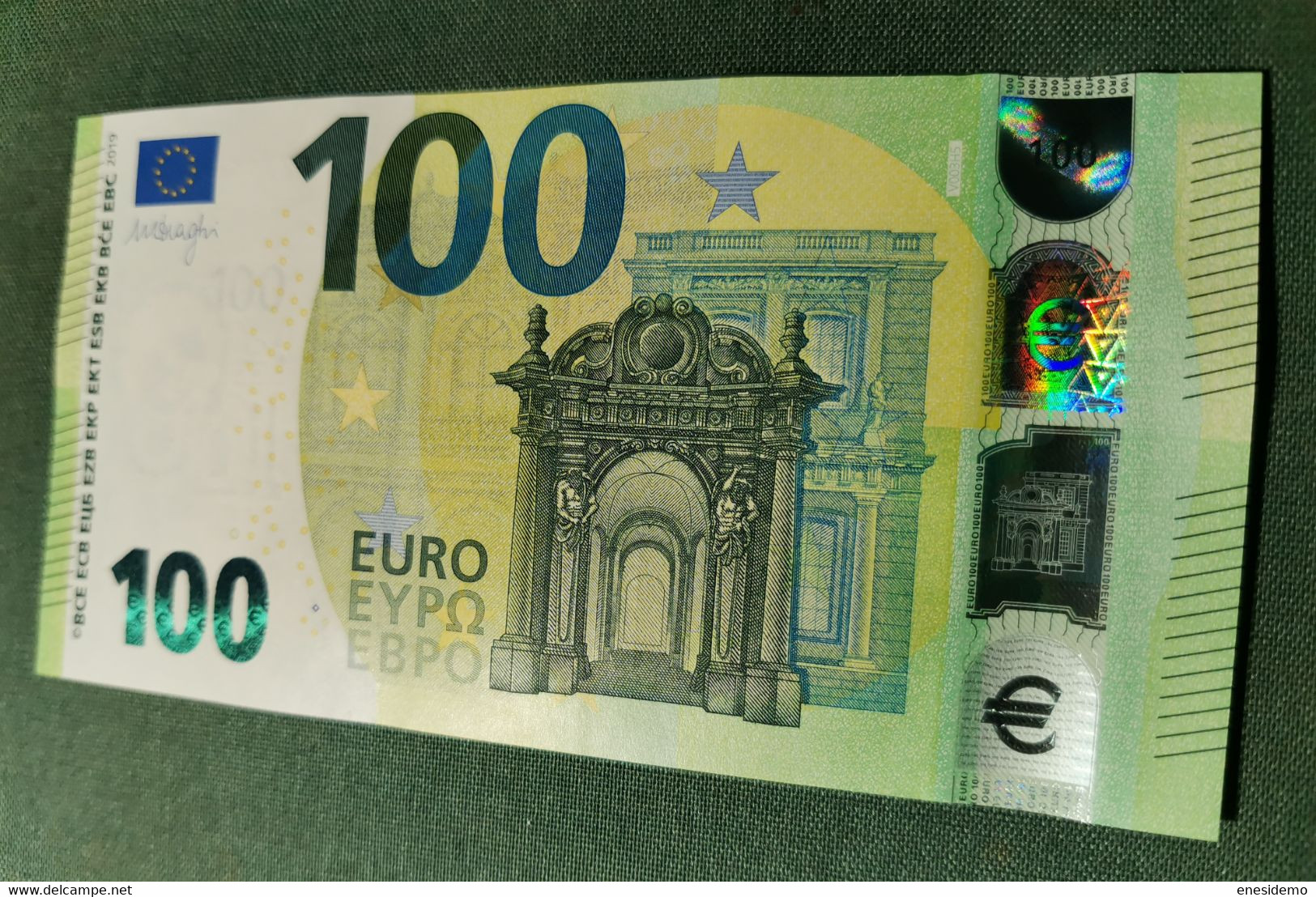 100 EURO SPAIN 2019  DRAGHI V003H5 VA SC UNC. LAST POSITION PERFECT