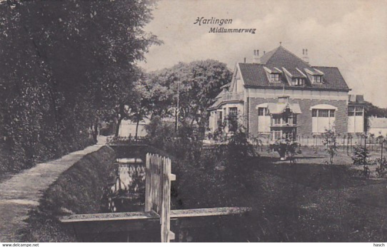 484712Harlingen, Midlumerweg. 1915.(zie Kanten) - Harlingen