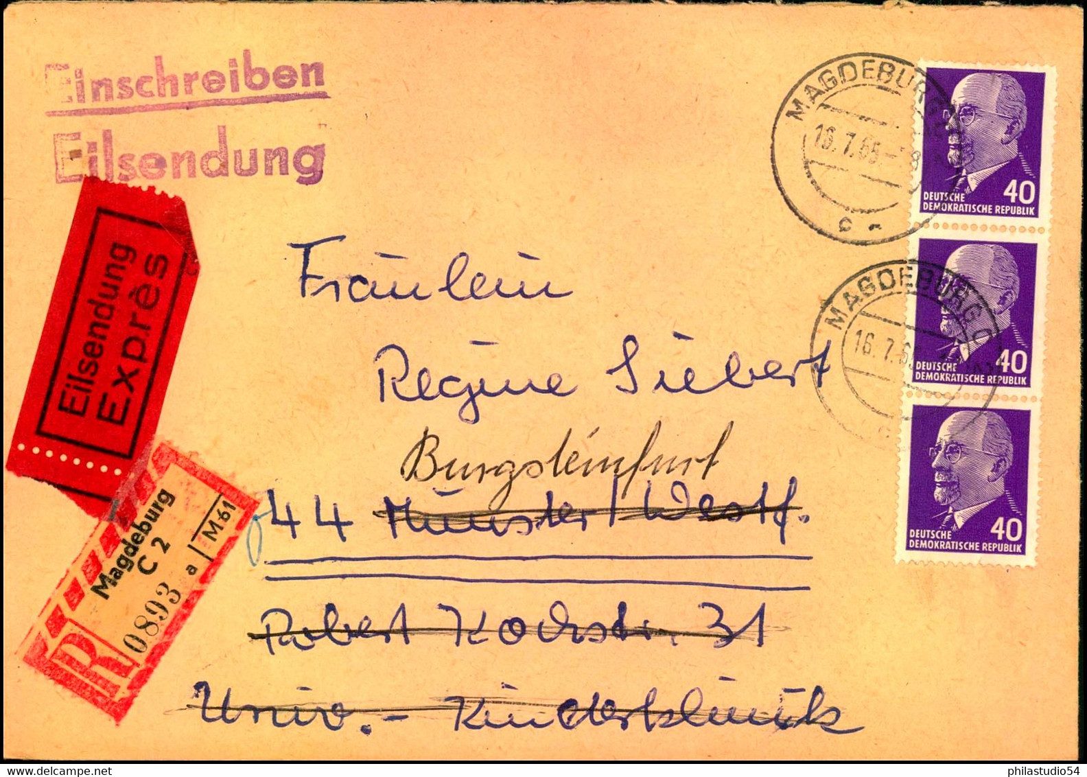 1965, Einschreiben/e Mit MeF  Ulbricht Ab MAGDEBURG - Sonstige & Ohne Zuordnung