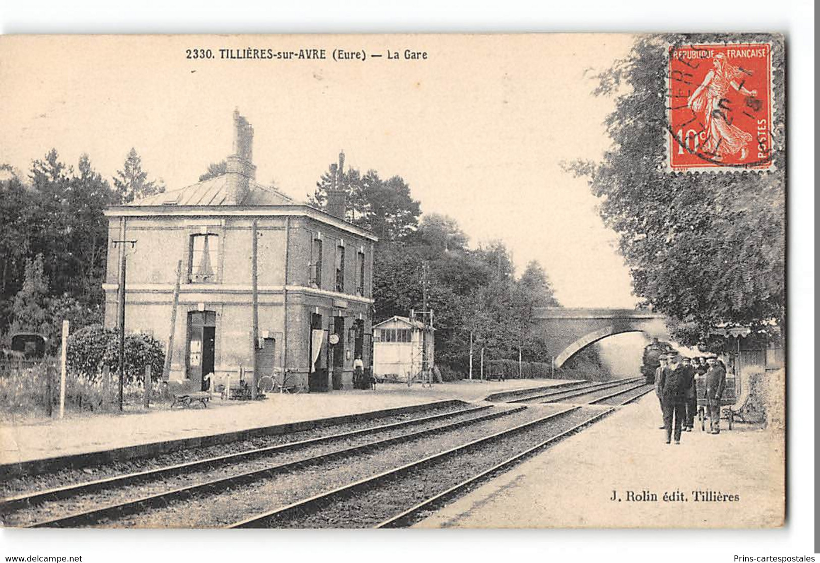 CPA 27 Tillières Sur Avre La Gare Train - Tillières-sur-Avre