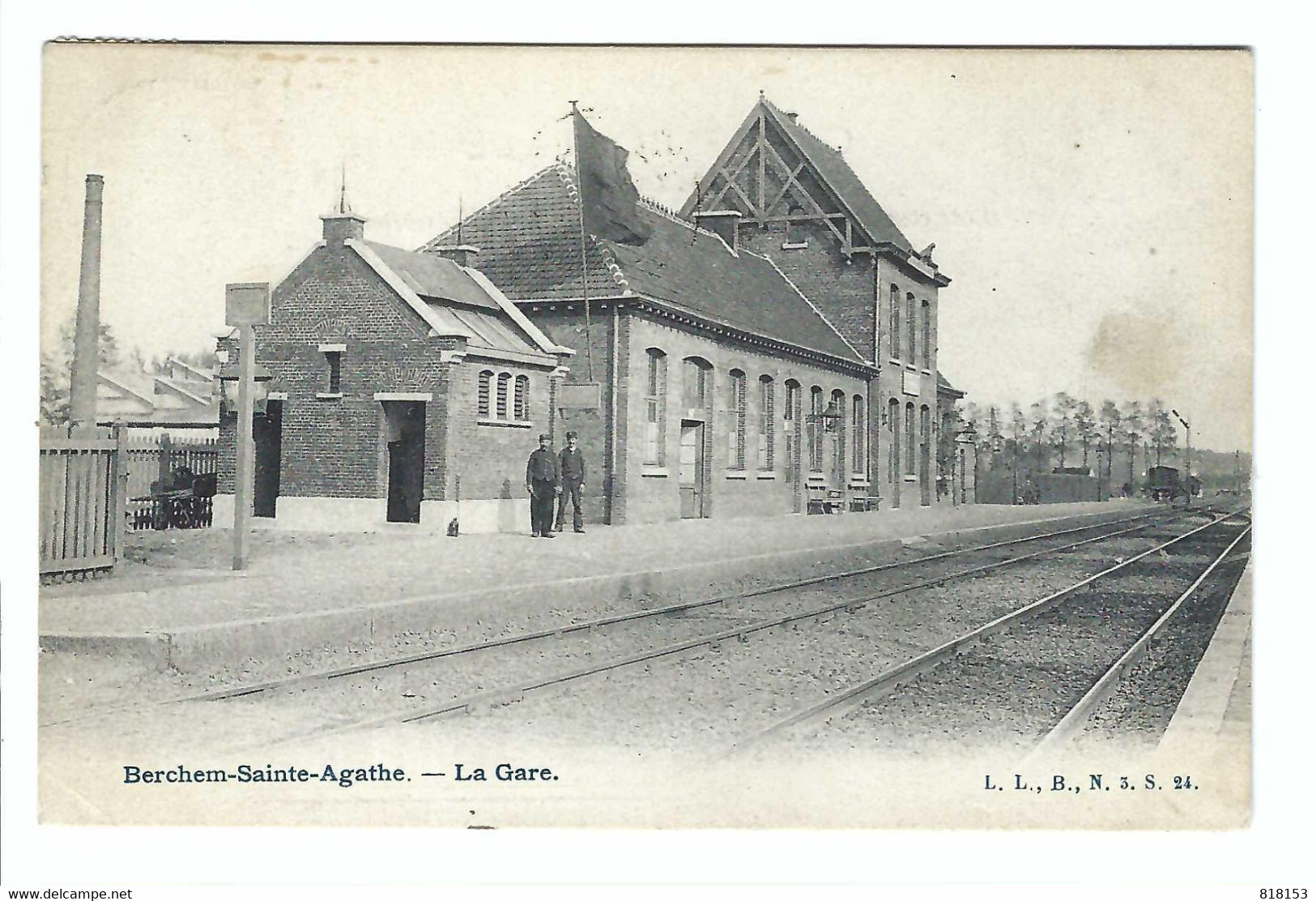 Berchem-Sainte-Agathe  -  La Gare  1908 - Berchem-Ste-Agathe - St-Agatha-Berchem