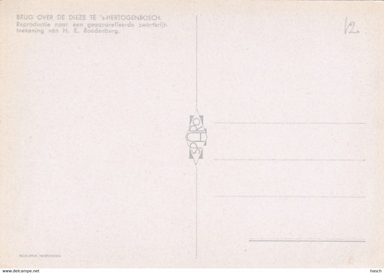 4874146S'Hertogenbosch, Brug Over De Dieze.(REPRO Van H. E. Roodenburg.) - Other & Unclassified